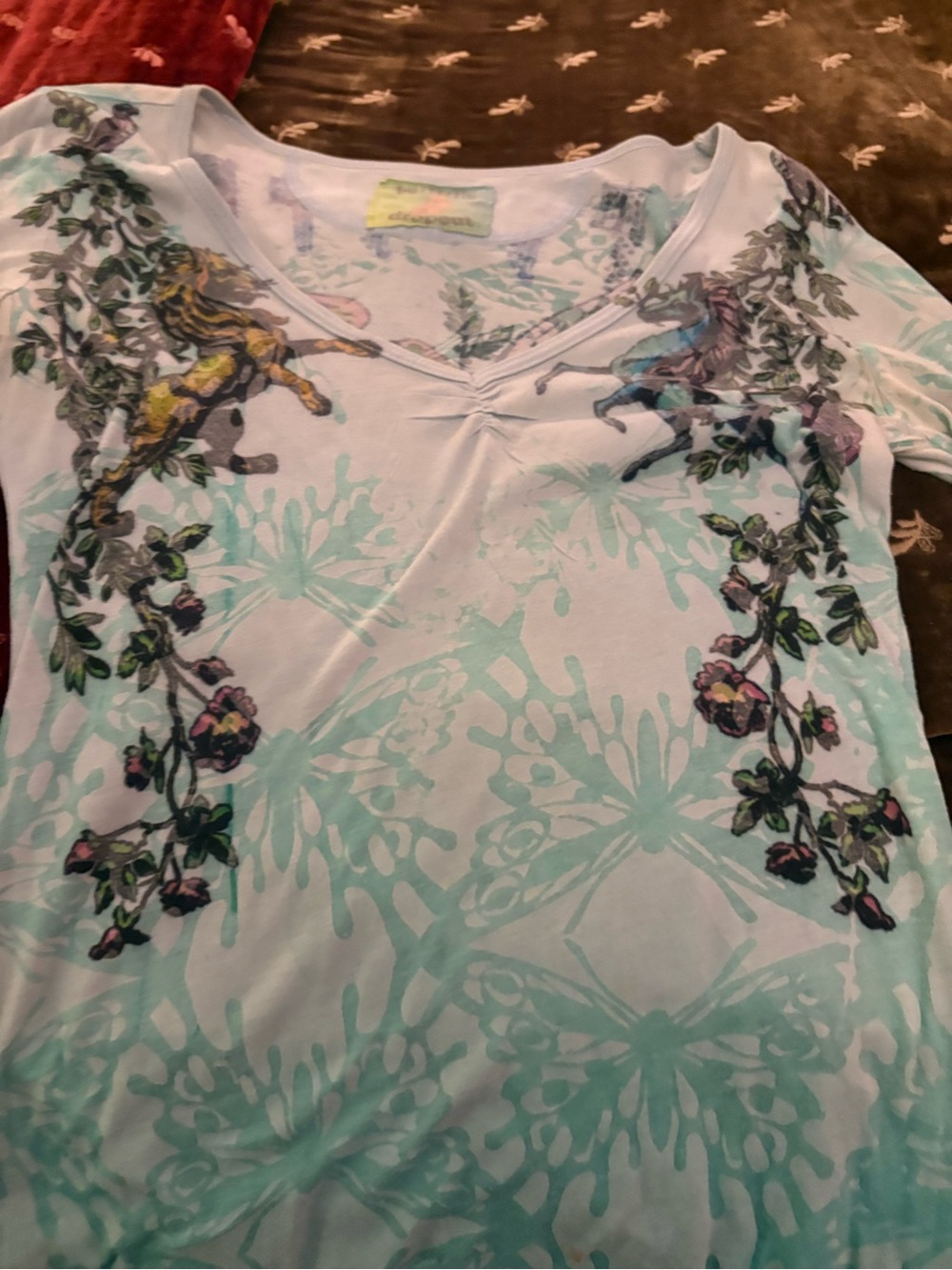 Butterfly Dropout Y2K long sleeve blouse tee size 4 small